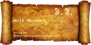 Wolf Norbert névjegykártya