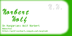 norbert wolf business card